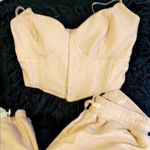 This is a cute nude jogger set